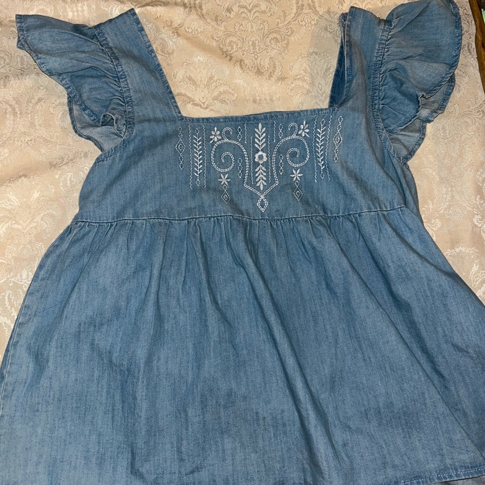 Blue Embroidered Denim Women's Top by Wrangler